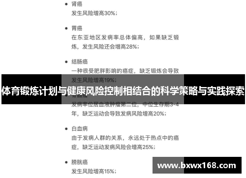 体育锻炼计划与健康风险控制相结合的科学策略与实践探索